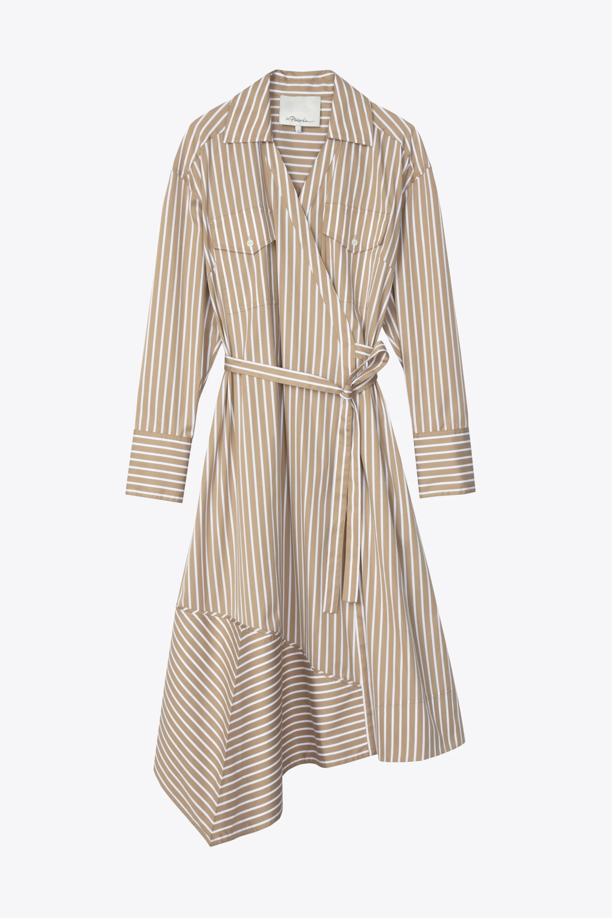 Stripe Poplin Wrap Shirt Dress - Image 6