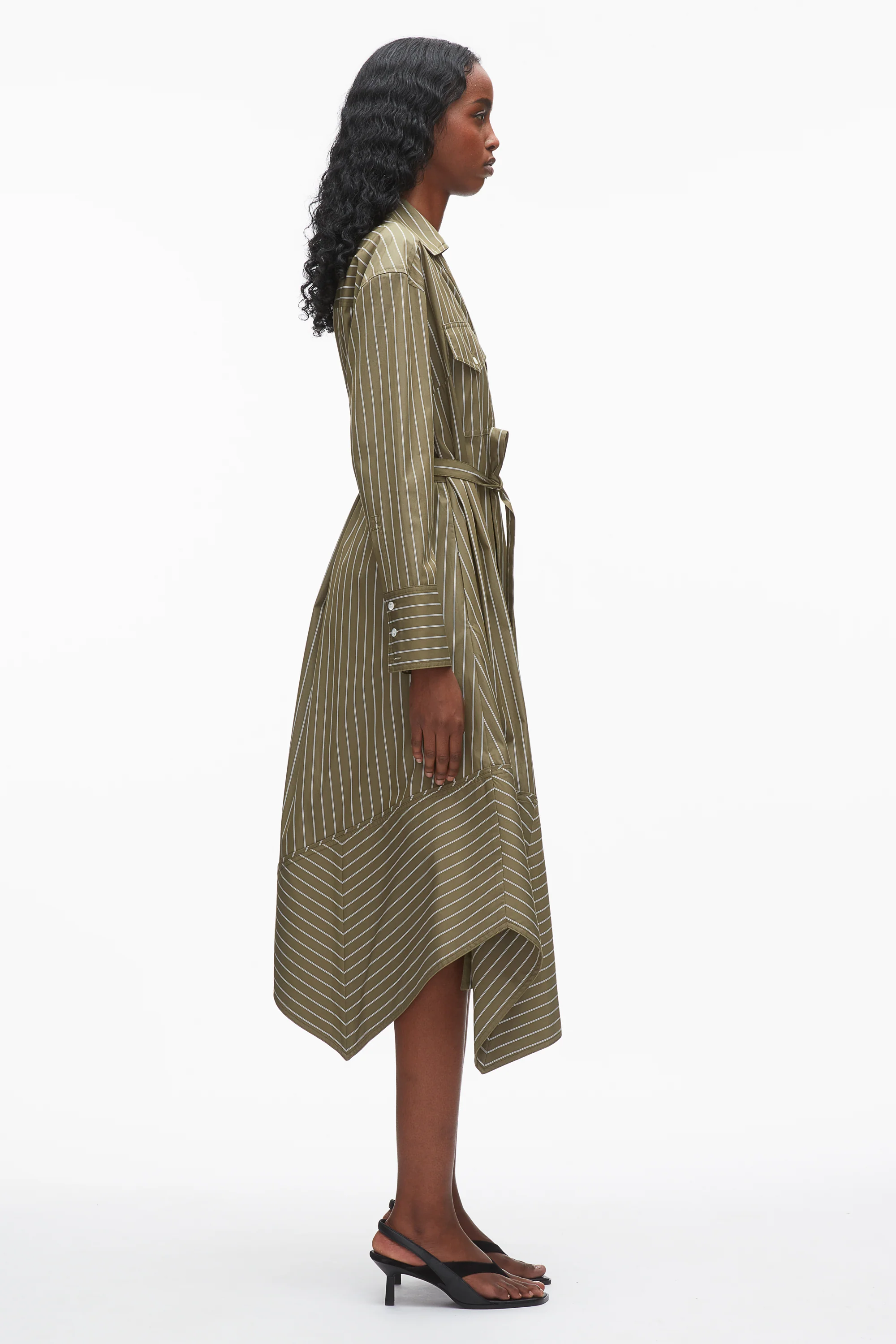 Stripe Poplin Wrap Shirt Dress - Image 9