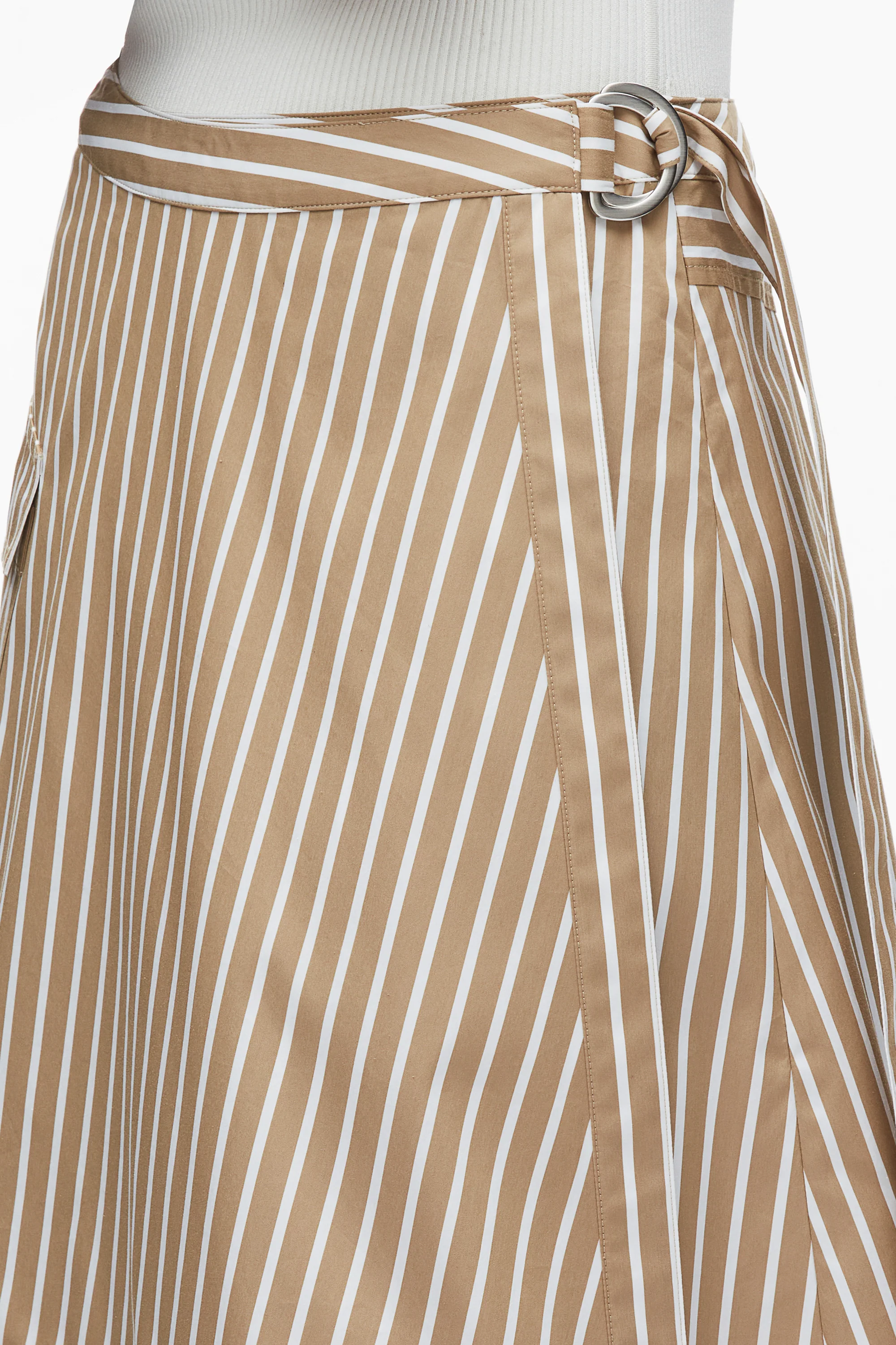 Stripe Poplin Wrap Skirt - Image 6