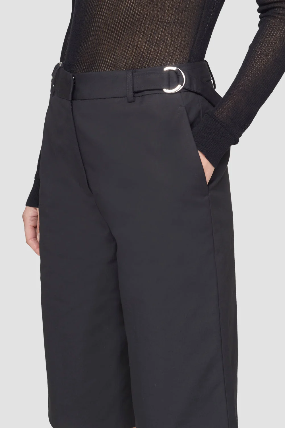 Structured Cotton Belted Walking Shorts - Image 5