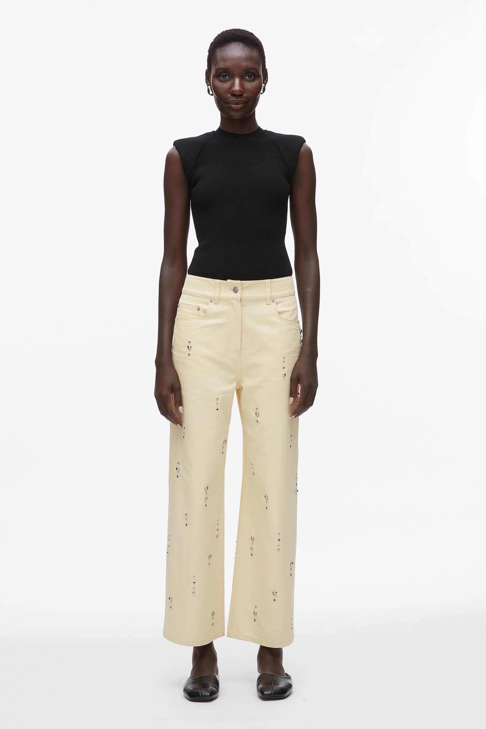 Stud Embellished Wide Leg Pant - Image 2