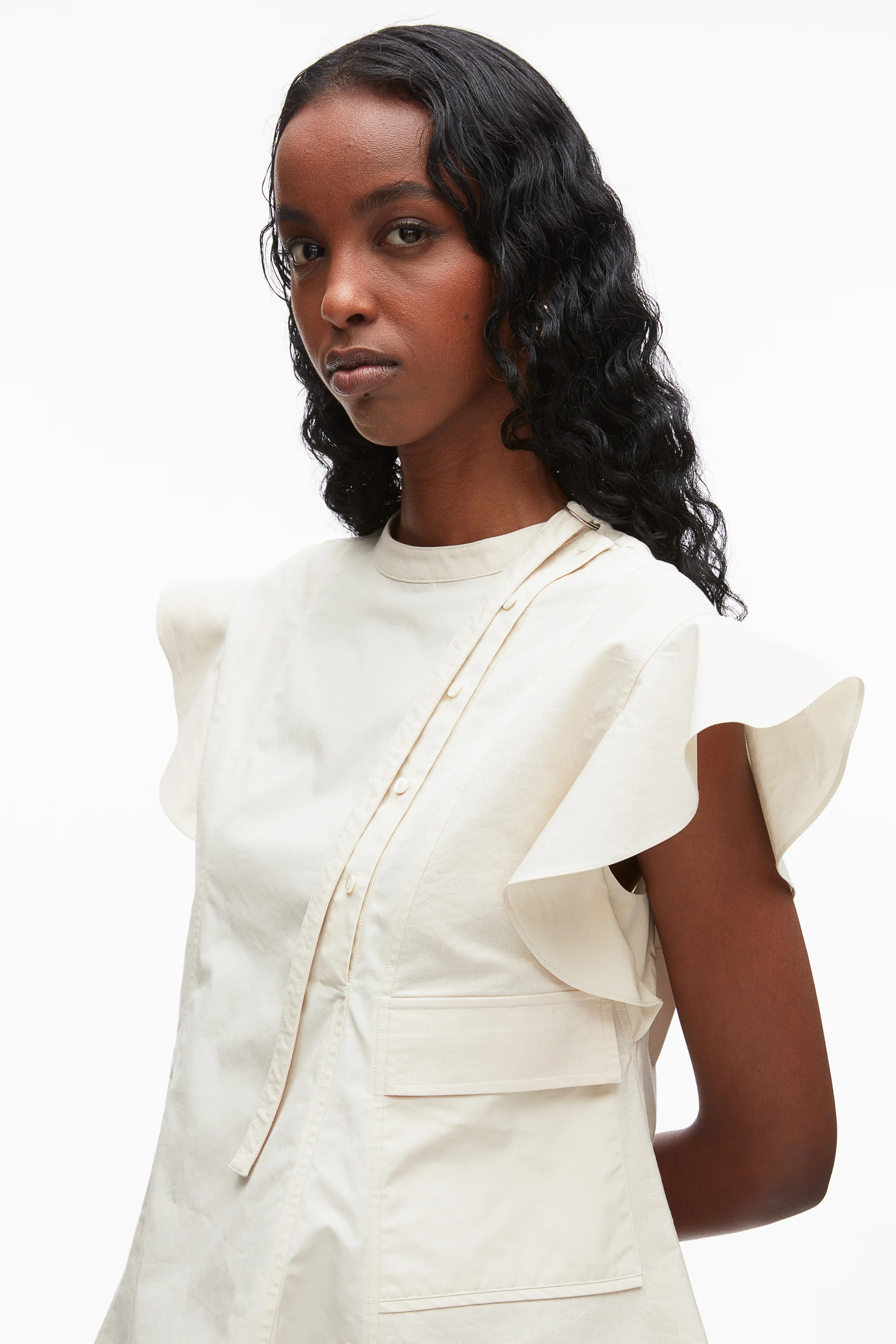 Tonal Poplin Blouse with Oxford Combo - Image 6