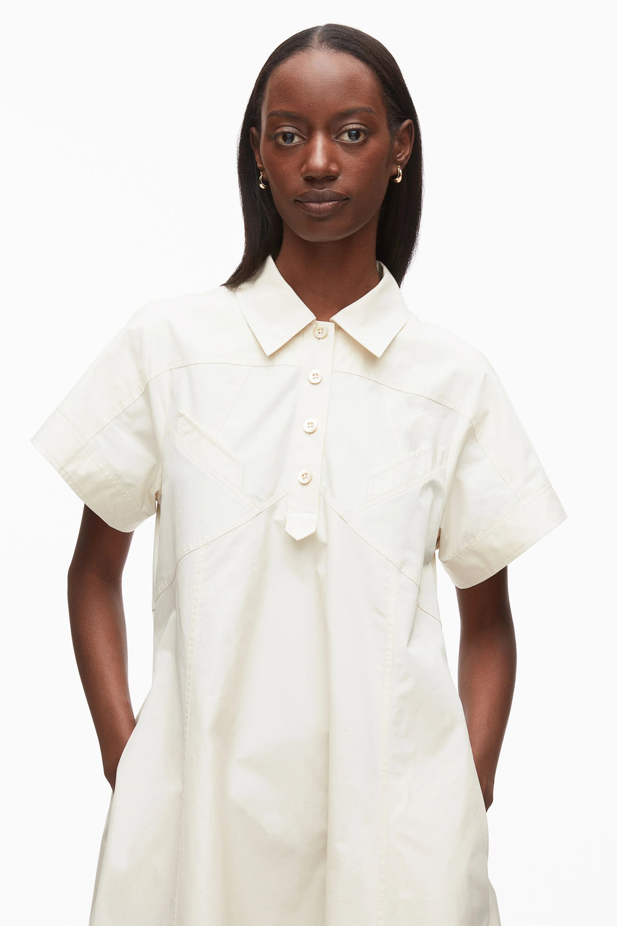 Poplin Trapeze Shirt Dress - Image 5