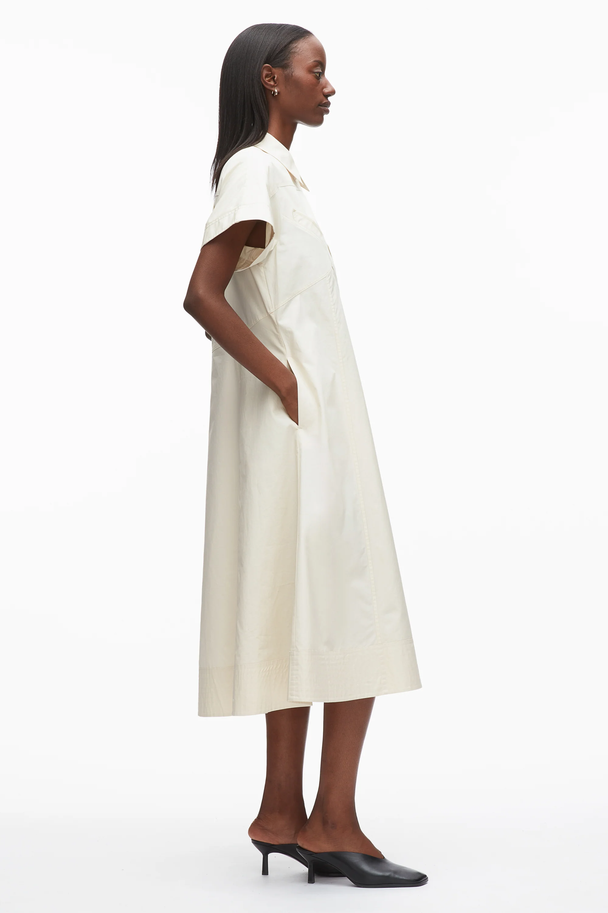 Poplin Trapeze Shirt Dress - Image 3