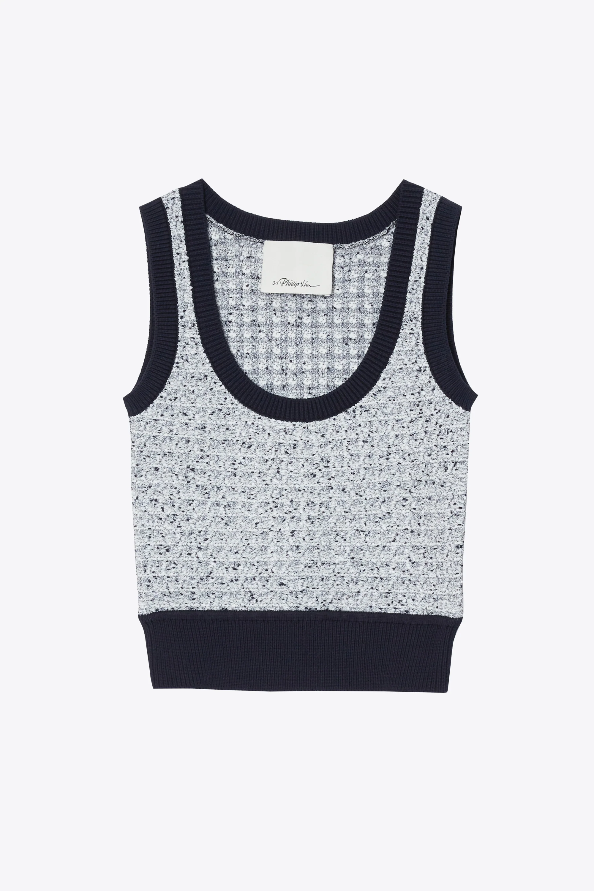 Tweed Bouclé Scoop Neck Tank - Image 7