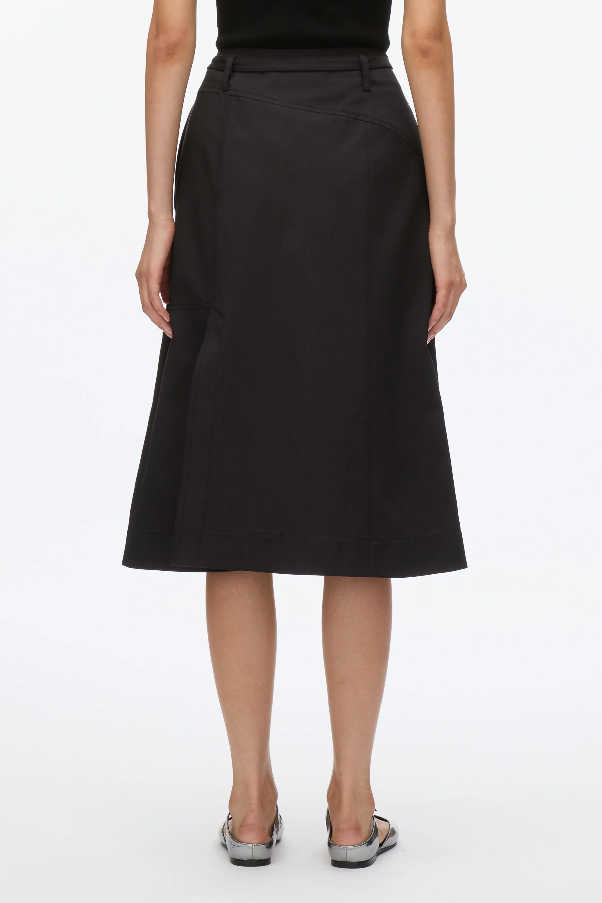 Utility Skirt with Zip Chiffon Godet - Image 9