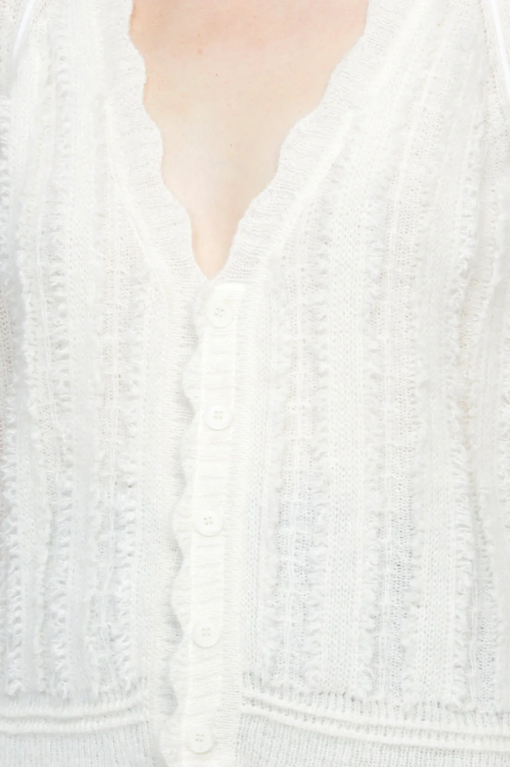 Wool Boxy Crew Neck Cardigan - Image 6