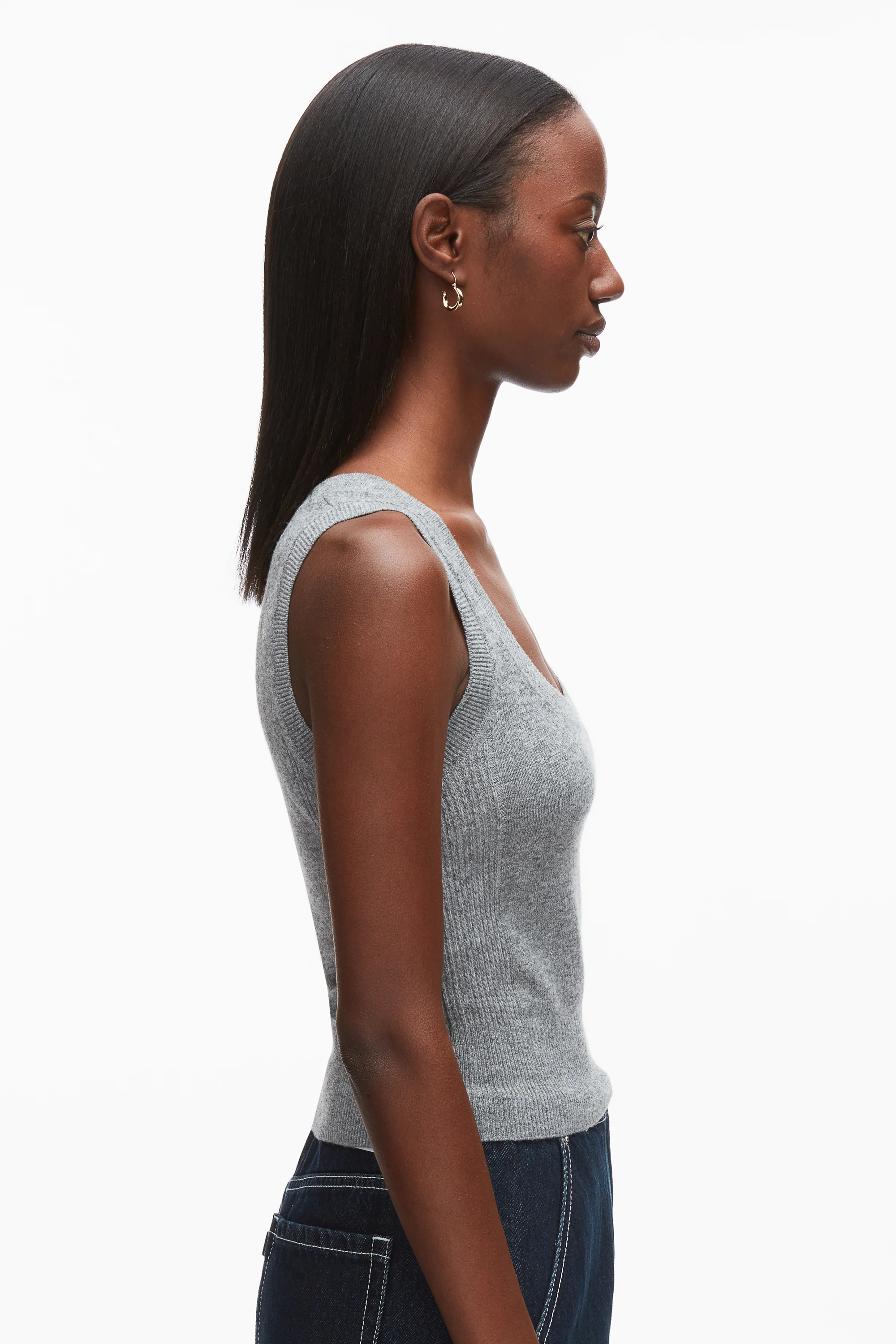 Wool Cashmere Scoop Neck Tank - Image 4