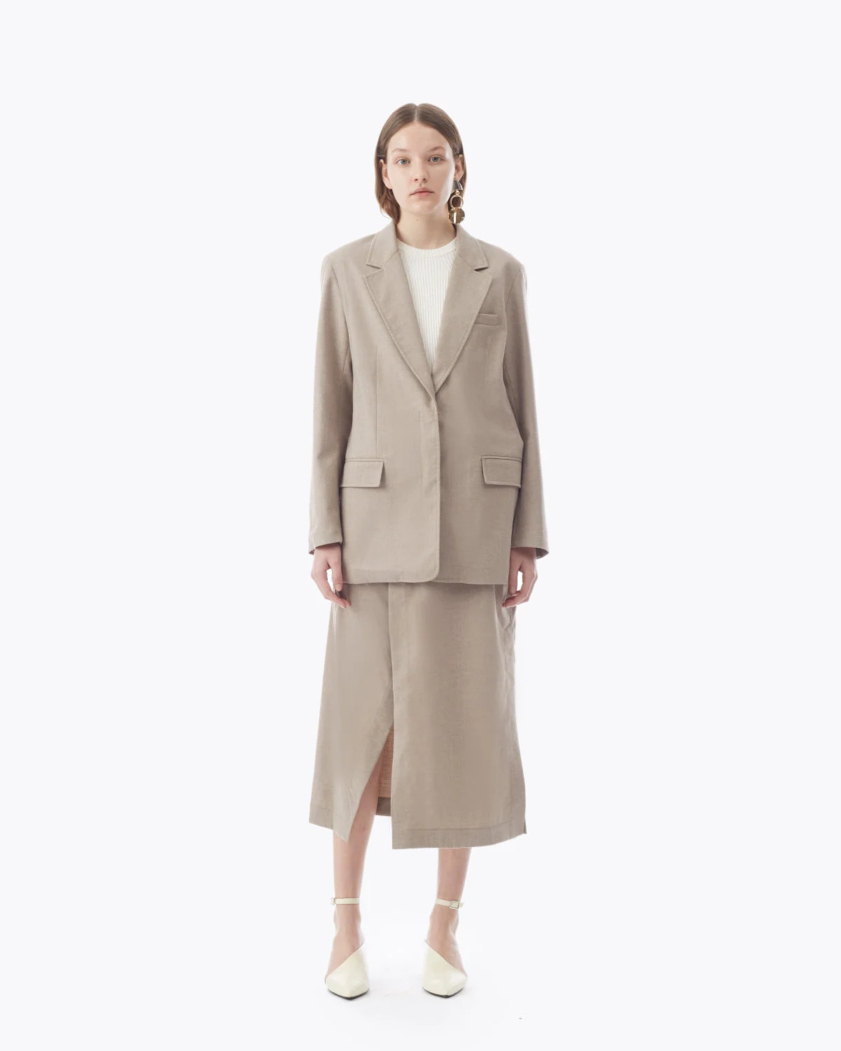 Wool Flannel Tailored Blazer