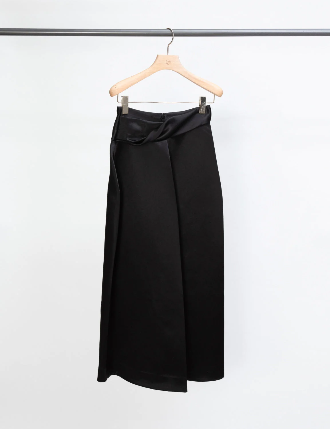 Wool Serge Skirt With Folded Waistband